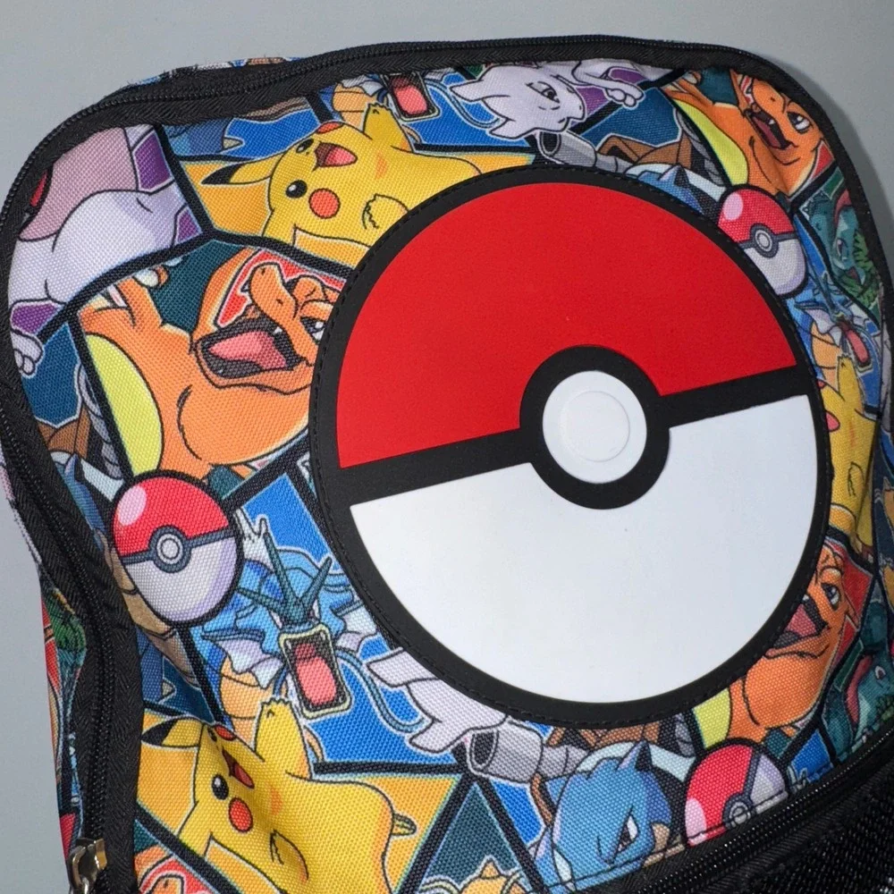 Pokemon Kids Backpack Pikachu Charizard Mewtwo All Over Print Bioworld Black